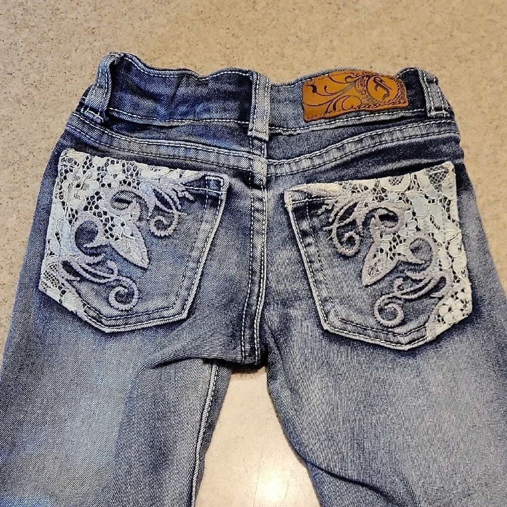 Firefly Skinny Jeans Size 3T with Lace Accents on Pockets